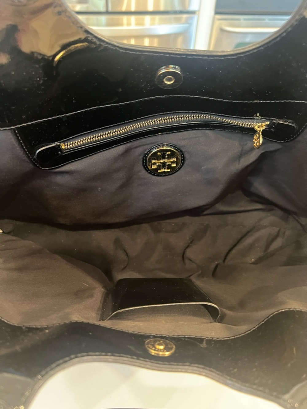 Tory Burch Black Patent Tote - Picture 5 of 7